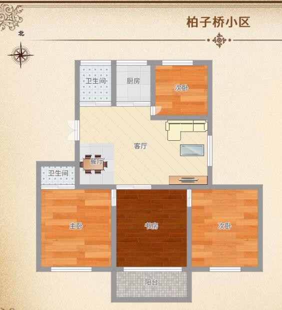 柏子橋小區(qū)5樓全明超大廳 4室東邊套92萬！